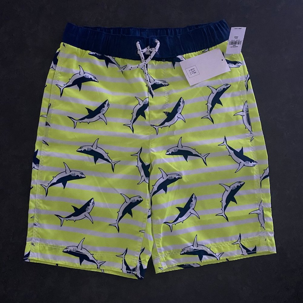 Gap Kids Boys Swim Trunks - Bright Yellow and Navy - Size 14-16 - New with Tags
